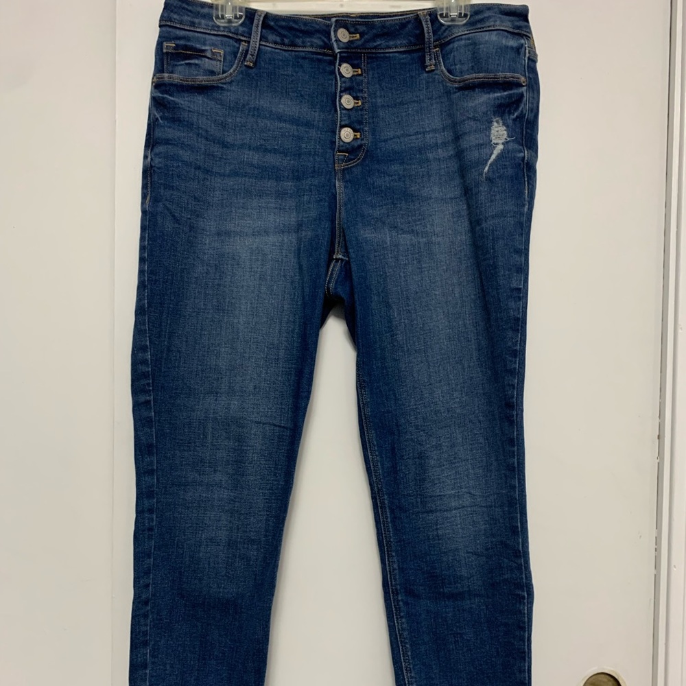 Petite Old Navy Rockstar High Waist Button Fly Jeans